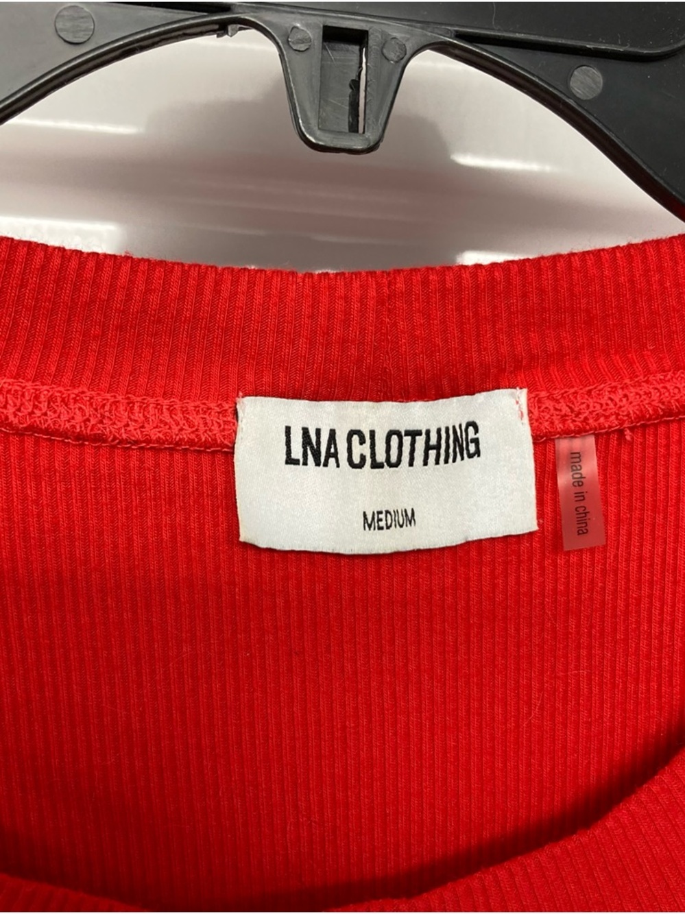 LNA Vibrant Red Ribbed Tank Top - Picture 10 of 10
